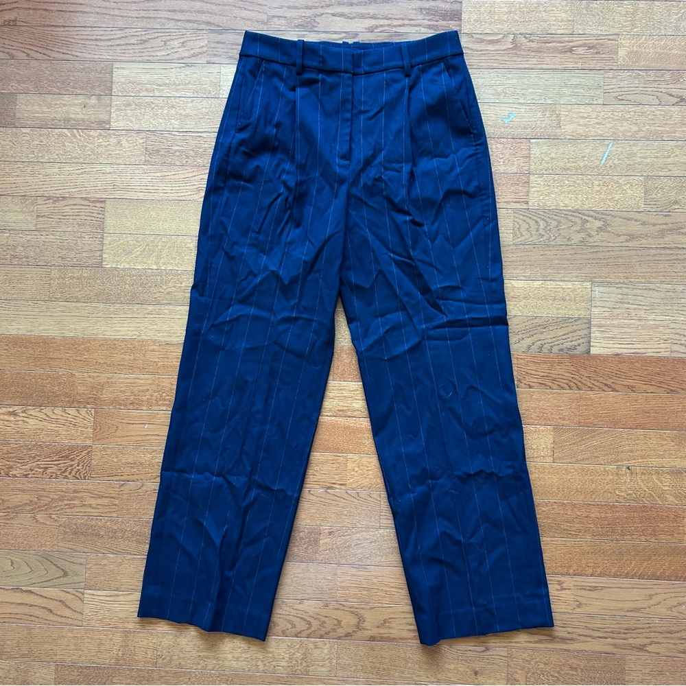 J Crew Navy Pinstripe Dress Pants